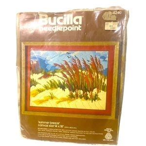 Brucilla vintage 80’s 14x18 needlepoint kit Summer Breeze nip